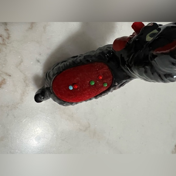 Vintage Japan BLACK Ceramic CAT Sewing PIN CUSHION with tape measure nose - Picture 7 of 8